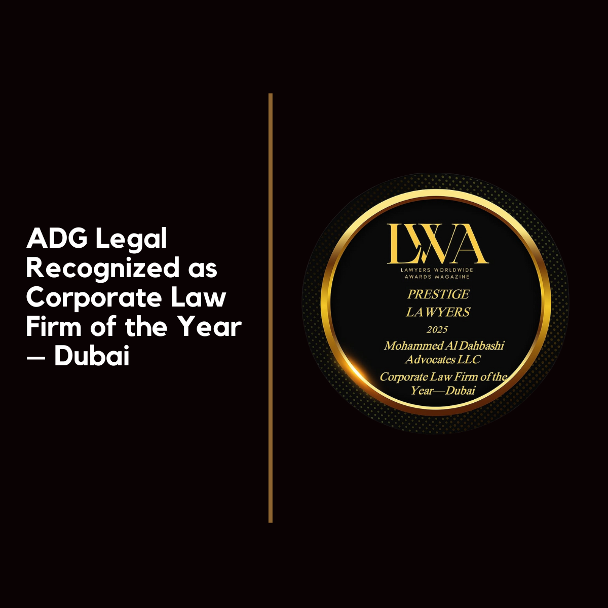 ADG Legal Named Corporate Law Firm of the Year – Dubai ADG Legal Named Corporate Law Firm of the Year – Dubai